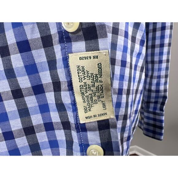 Gitman Bros Made in USA Blue Check Shirt L/S size Medium - Picture 6 of 8